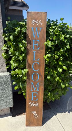 Double side 5 feet Tall Wooden Welcome Porch Sign