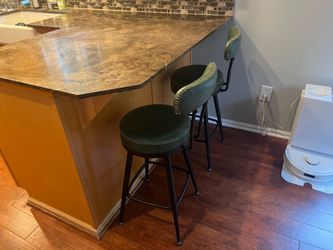 (2) Bar Stools Green
