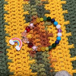 Rainbow Charm Beaded Bracelet 