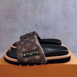 Louis Vuitton Pool Pillow Flat Comfort Mule Sandals Brown