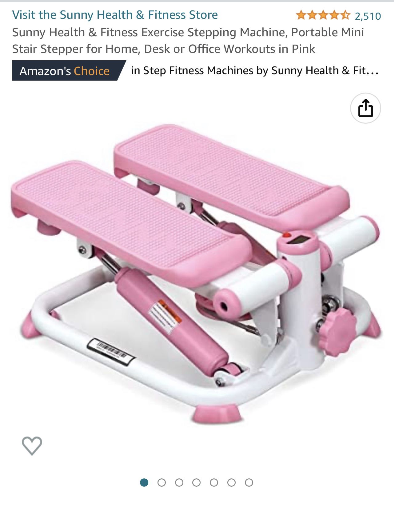 Pink Portable Exercise Stepper