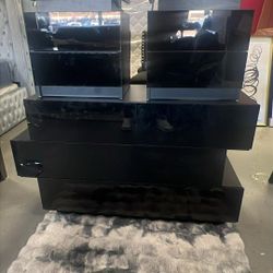 Black dresser & Nightstands
