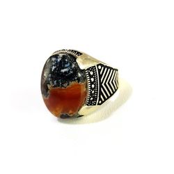 Natural Arabian Gemstone Ring With Silver Frame 925
Size 10 USA