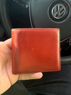 Yves Saint Laurent (YSL) Men’s Leather Bifold Wallet – Burgundy/Black