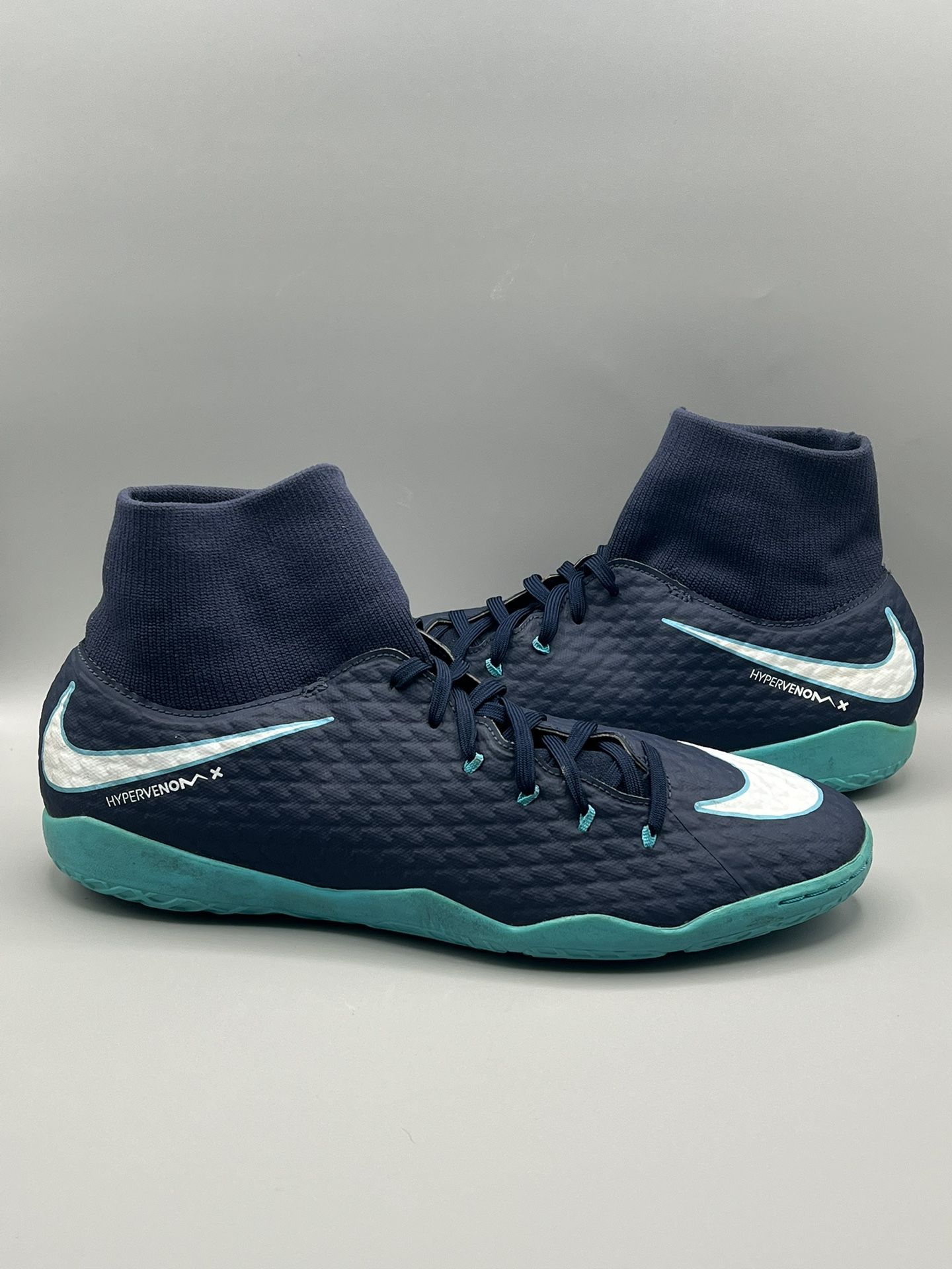 Nike Hypervenom X Phelon 3 Blue Indoor Soccer Shoes - Men’s Size 12 (917768-414)