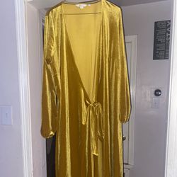 Boden Long Sleeve Wrap Maxi Dress GOLD Size 14
