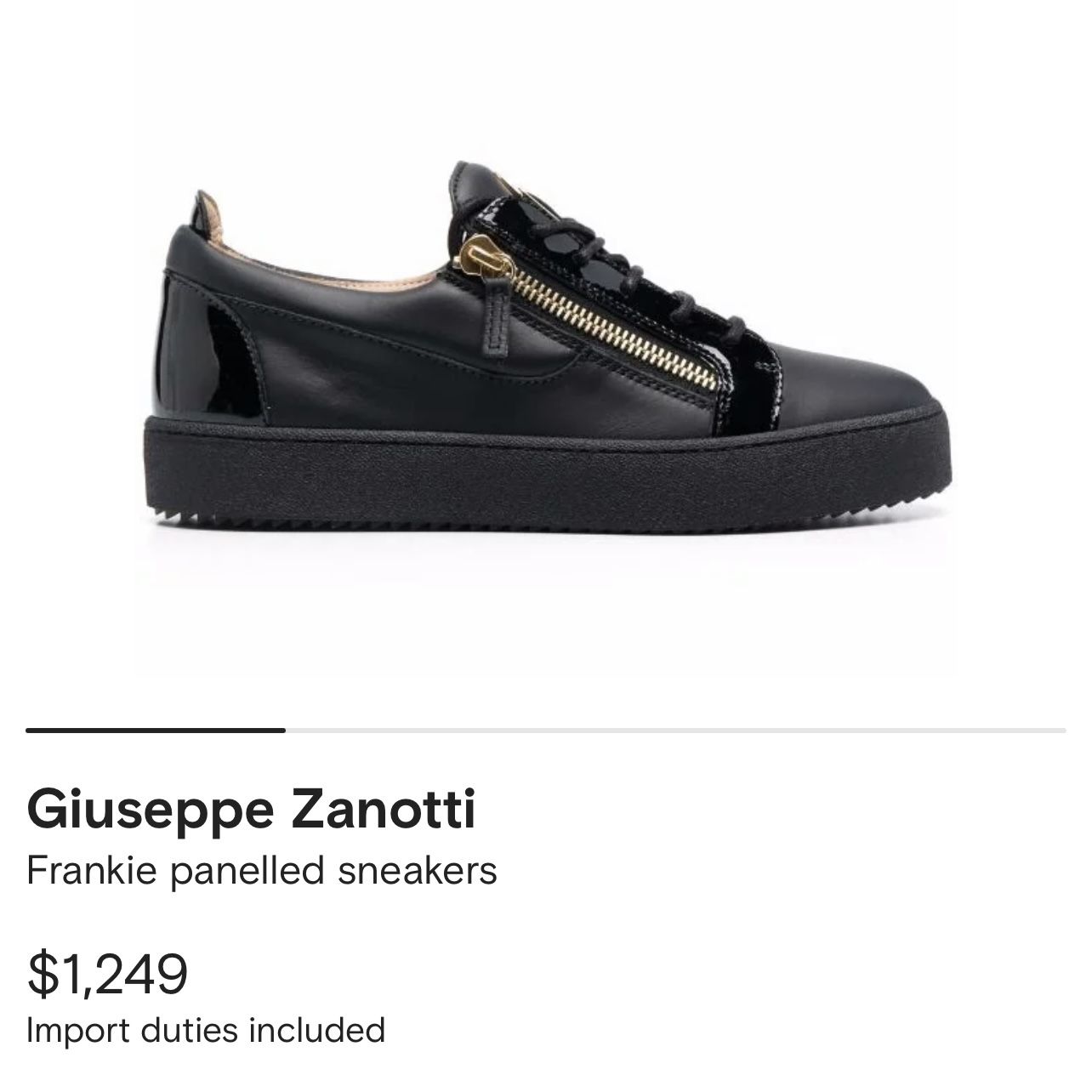 Giuseppe Zanotti Frankie Sneakers Casual Shoes Zipper Shoes Genuine Leather Flat