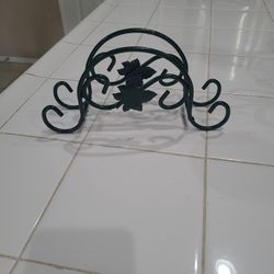 Vintage Wrought Iron Green Grapevine Napkin Holder