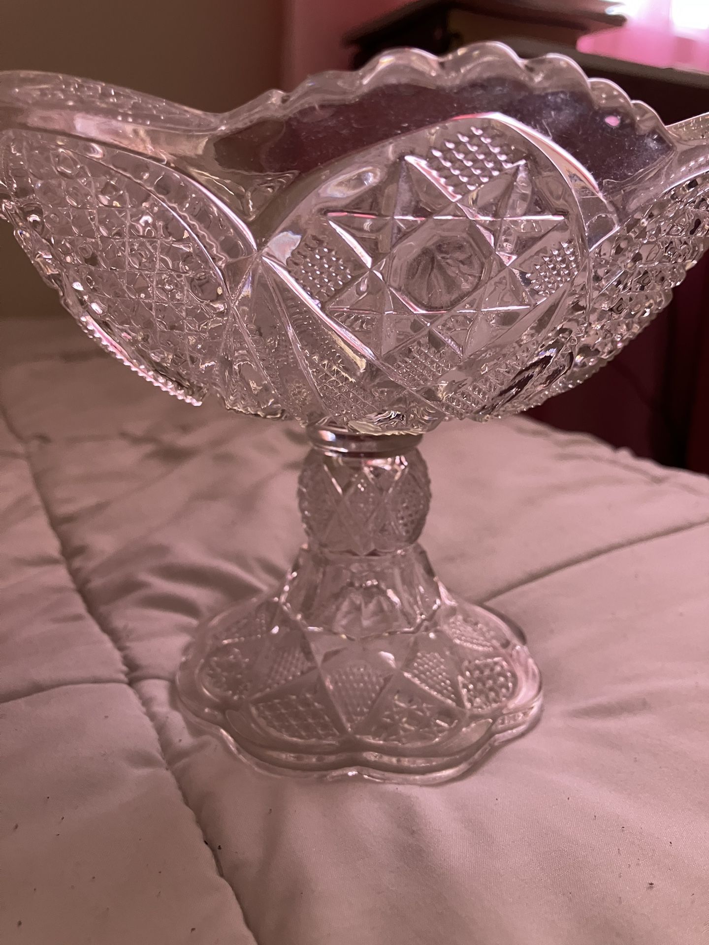 American Brilliant Cut Crystal Footed Bowl