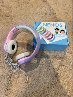 Purple and pink nenos children headphones