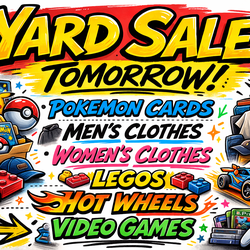 Yard sale March 8 pokemon legos coach