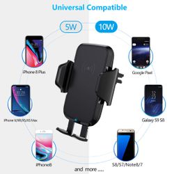 Wireless Car Charger Phone Mount, Fast Charger Qi-Certified Cell Phone Holder for QI Smartphones iphone android