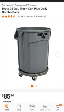 Commercial Rubbermaid Trash Can w/dolly (wheels)