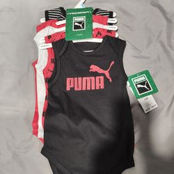 Puma Boys 5 Pack Bodysuits 6-9M