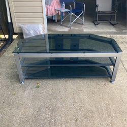 Glass and Metal TV Stand