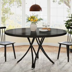 47" Round Dining Table, Modern Circle Kitchen Table for 4 ( TABLE ONLY )