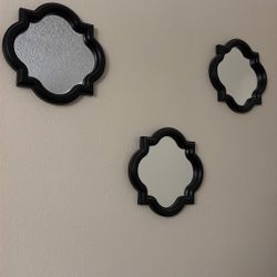 Set Of Three Mirrors - Black