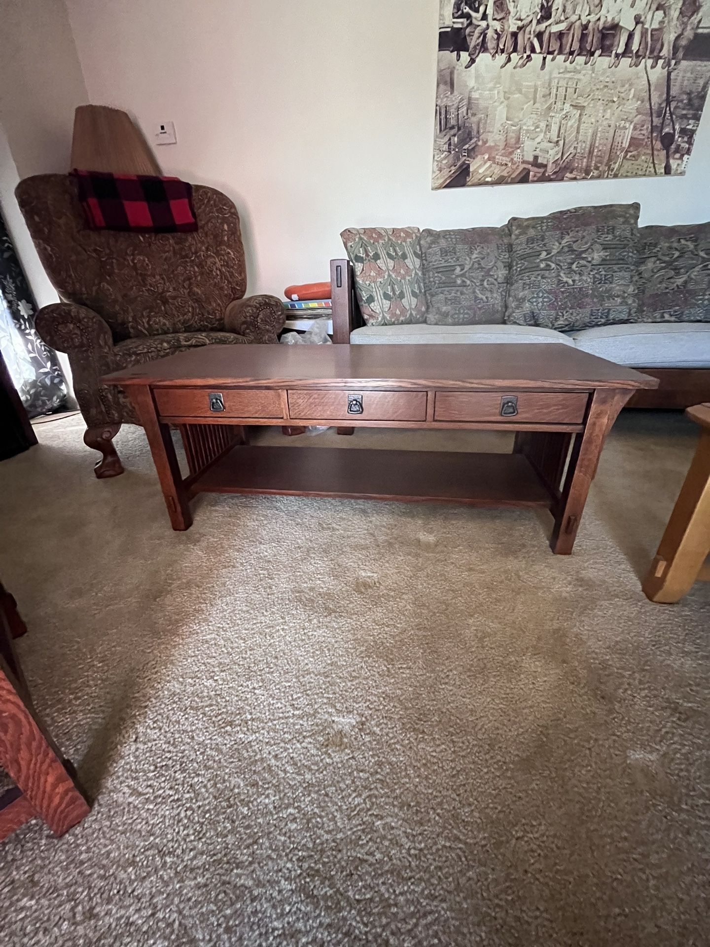 Stickley Genuine Coffee Table, Manufactured In 2021. Barely Used. Solid Oak, This Cost $1500 When Brand New. You Will Not Be Disappointed!