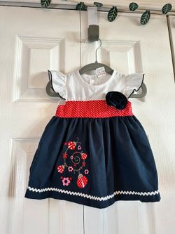 Vintage dress with ladybugs, 3-6 months