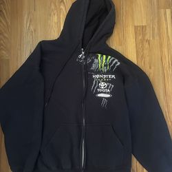 Monster racing dirt bike zip up hoodie