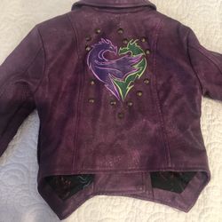 Disney Descendants Mal Faux Leather Studded Moto Jacket Girls 4