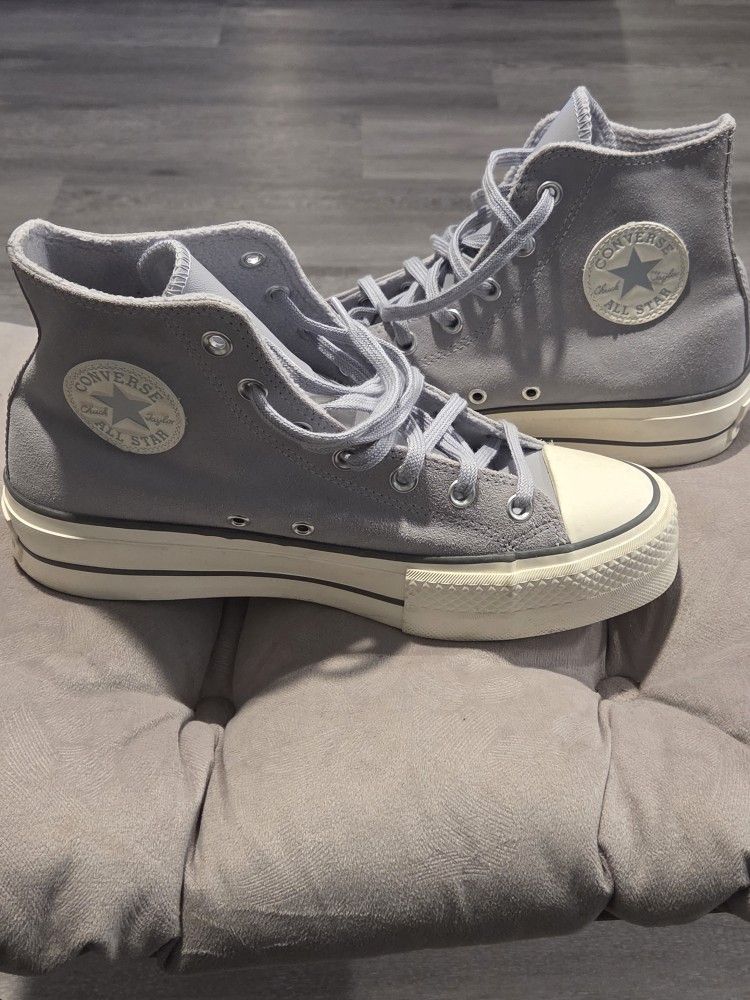 Converse High Top Sneakers In Gray Suede