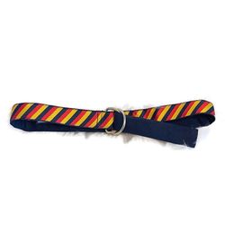 NWT Boy’s Brooks Brother Fleece Striped Red/Yellow/Navy Blue Belt