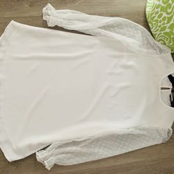 New White Dress Chiffon Fabric Size Small/medium