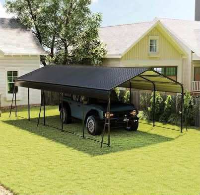 New in Box  Metal Carport 13 x 26ft Heavy Duty Outdoor Car Shelter Heavy Duty Tent Outdoor Garage 
