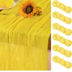 6pack Yellow Cheese Cloth Table Runners 10ft Long 
