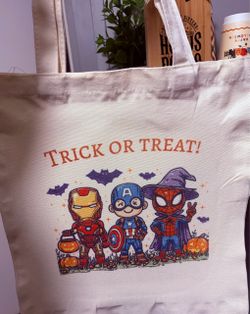 Halloween Superhero Trick or Treat Canvas Tote Bag