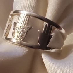 925 Hamsa Hand Of God New Ring - 5.5/6.5/7.5