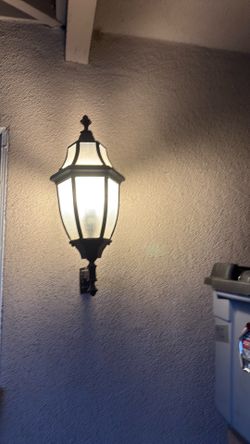 Outside light fixture, two of them identical