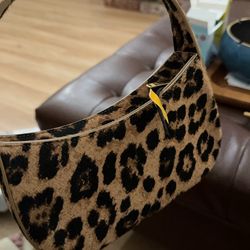 Mansur Gavriel Bonbon Leopard Genuine Calf Hair Shoulder Bag In Brown