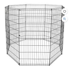 24x48'' Foldable Metal Exercised Dog Pet Playpen Fence Barrier - 8 Panels