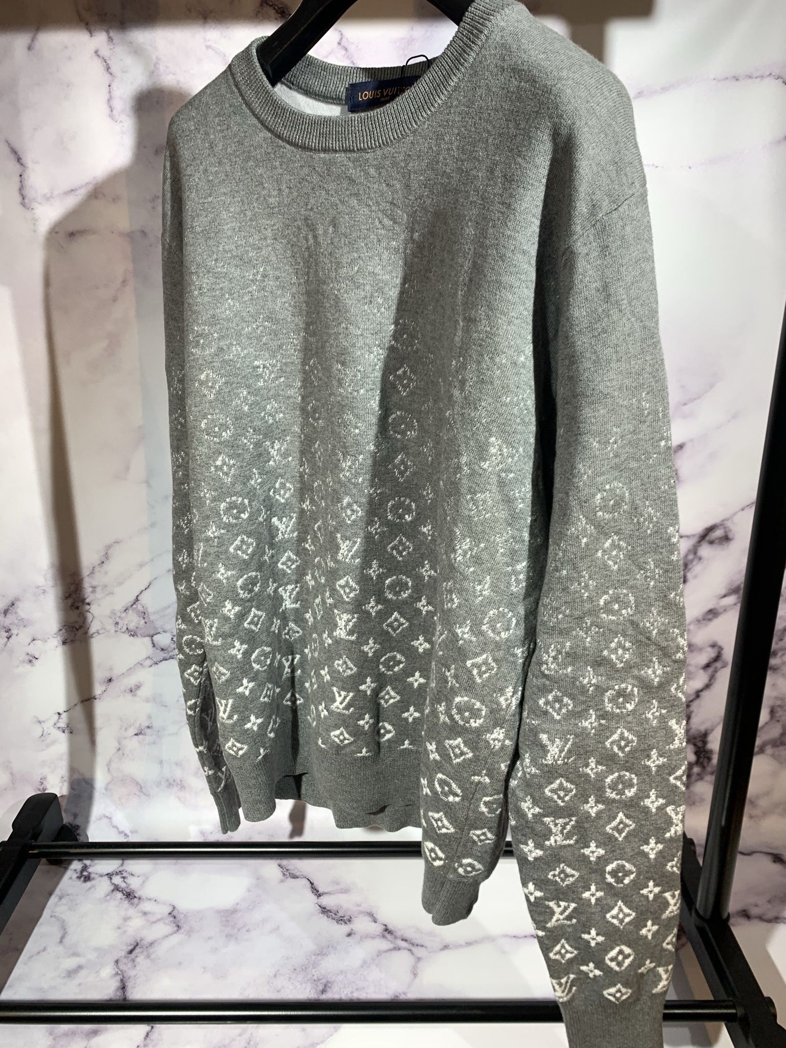 Louis Vuitton Grey Monogram Gradient Sweater