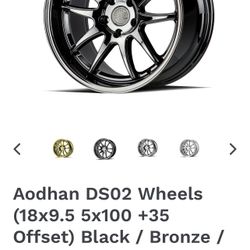 18x9.5 5x100 +35 Black Chrome Aodhan DS 02