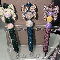 Rhinestone Bow Pens