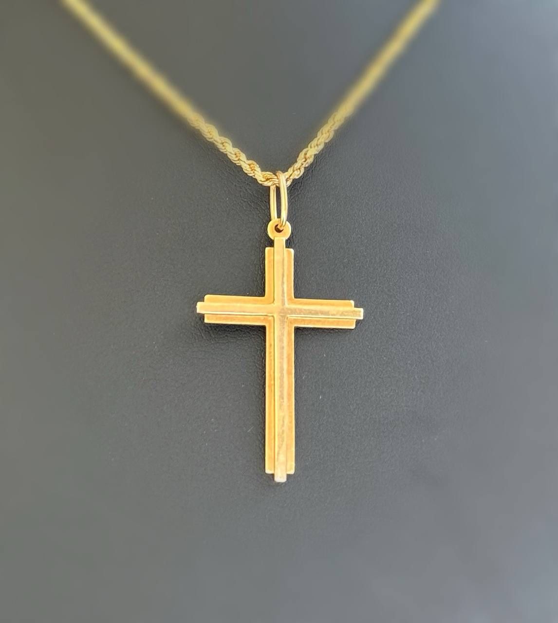 14k solid yellow gold Cross Jesus Cross Pendant charm