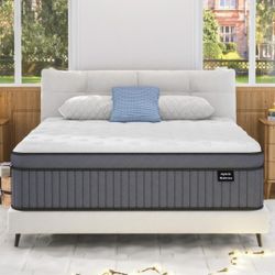 🔥New! 14" King Een Een Sleep Gel-Memory Foam Hybrid Mattress