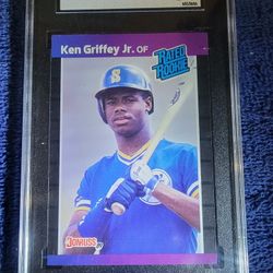 KEN GRIFFEY JR  RATED ROOKIE GRADED 8