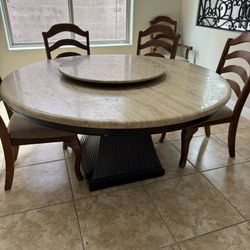 Travertine Stone Top Dining Table