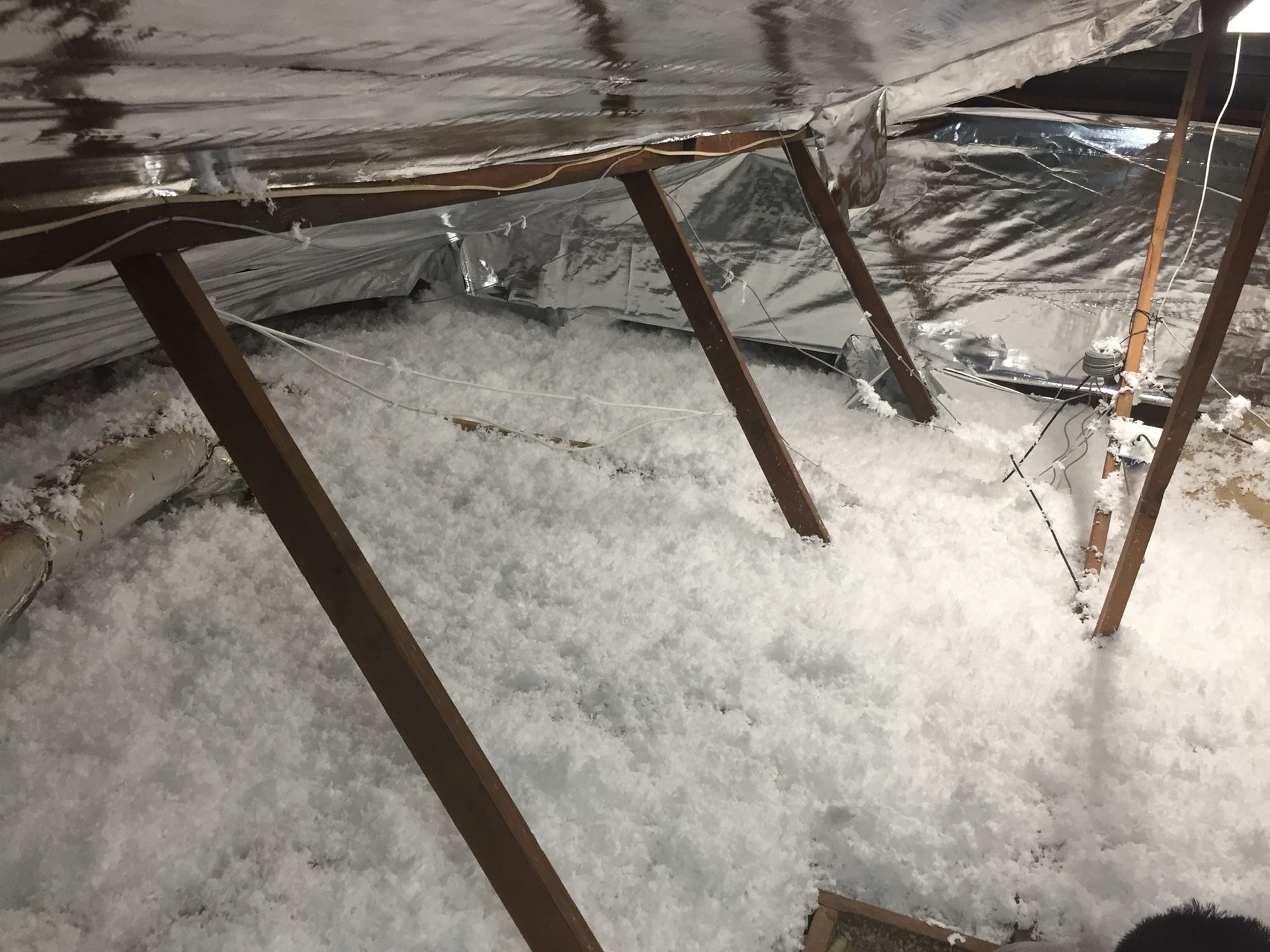 Radiant barrier and R30blown insulation