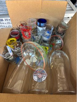 Shot glasses and drinking glasses
