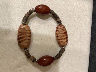 Ceramic and Wooden Beaded Bracelet