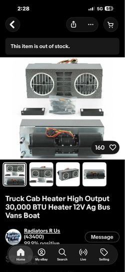 Truck Cab Heater 30,000 BTU 12V Dual Fan