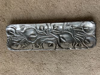 Pewter platter -Anthurium Design