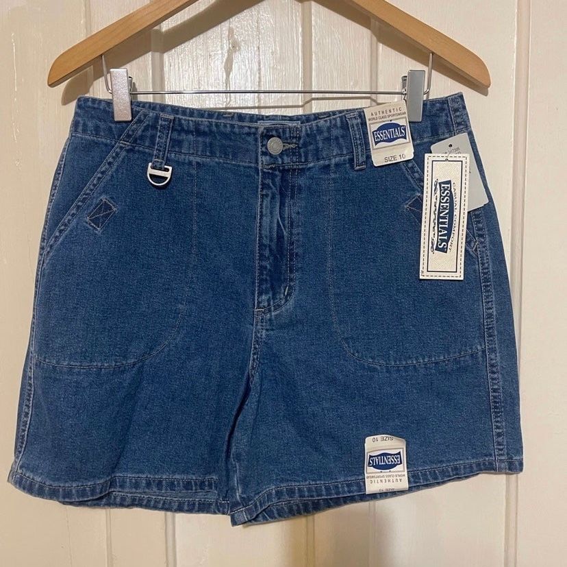 essentials Casual Comfort 100% Cotton Denim Jean Women’s Shorts Size10,Inseam 5