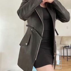 Alexander Wang Leather Jacket Trench Coat 