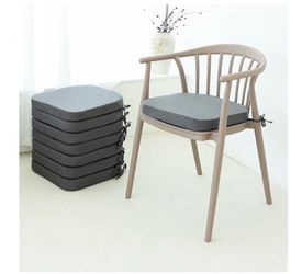 C-Hopetree Indoor Outdoor Dining Chair Cushions with Ties, Seat Pads for Kitchen with Washable Cover and Non-Slip Bottom, High-Resilient Foam, Waterpr